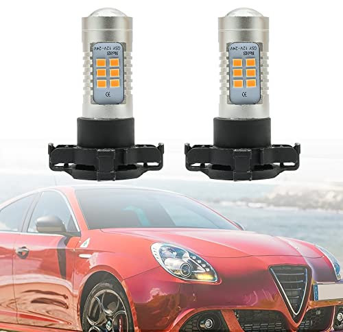 NSLUMO LED Front Indicator Amber Turn Signal Light PY24W For Alfa Ro.meo Giulietta 940 Giulia 952 Stelvio 949 4C PY24W Led Side Repeaters Blinker Headlight Indicator Bulbs