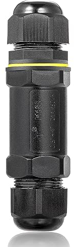 Gredstar 5 Polig Kabelverbinder Verbindungsmuffe Wasserdicht IP68 24A 450V Verbindungsbox Erdkabel Muffe Kabelverbindung 5 Polig Kabelsteckverbinder für Erdkabel Ø4-14mm,1 Stück, CJX2K, Schwarz