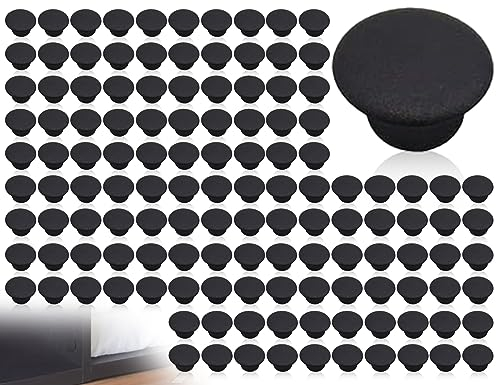 ZoeTekway 120 Stück 10 mm Schwarz Abdeckstopfen Bohrloch Füllung Abdeckkappen für Bohrlöcher Schrauben Möbel Stopfen Sie das Loch