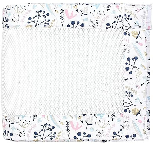 TupTam Gitterstäbe Schutz Netz Babybett Nestchen 3D Mesh 2 Pack, Farbe: Extra Dickes 8mm Netz/Vogelbeere, Größe: ca. 128 x 30 cm (für Babybett 140x70)