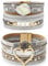 Suyi Multilayer Leather Bracelet Set 2 Pieces Beads Wrap Bracelet Wrist Cuff Bangles with Magnetic Buckle for Women Heart Silver 11