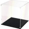 DOFOPO Klar Acryl Vitrine Selbstmontierbare Schaukasten Acryl Box für Sammlerstücke Staubdichte Präsentationsbox mit Schwarzer Basis 30 x 30 x 30 cm