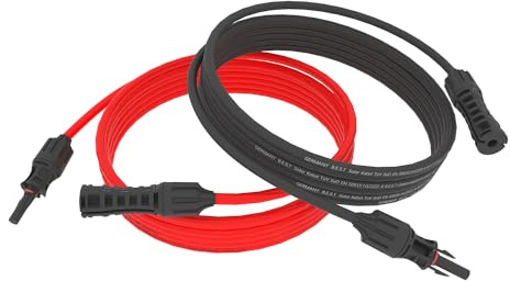 Solarkabel 10M 4mm² Verlängerungskabel Solarstecker reines Kupfer für Solaranlagen inkl. PV Stecker Rot+Schwarz Set