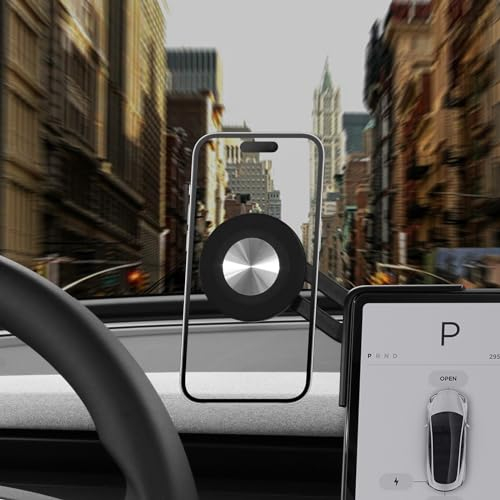 BASENOR Magnetic Phone Holder for Tesla Model 3 2024 2025 360° Adjustable Phone Mount Model 3 Highland Accessories Fit for All iPhone and Android with MAGSAFE & Magnet Ring Case