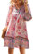 Vcindai Abito estivo da donna, corto, bohémien, linea ad A, abito estivo, Colore: rosa., M