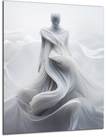 DARO Design - Wand-Bild 6mm HDF 40x30 cm Abstrakt weiße Gestalt - Wand-Deko Bilder Wohnzimmer