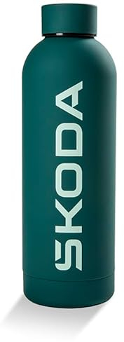 Skoda 6U0069604 Isolierflasche 500ml Trinkflasche Wasserflasche Thermosflasche Edelstahl, grün