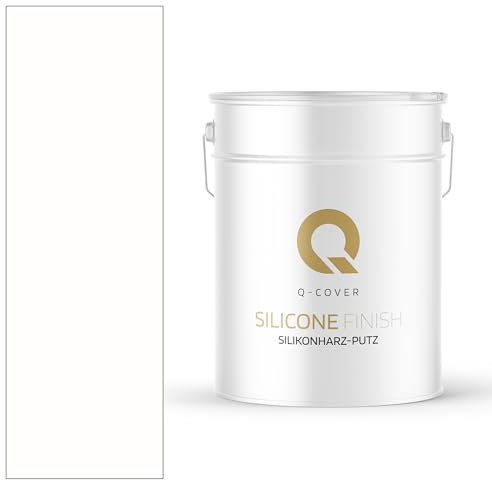 Q-COVER Silikonharz-Putz, 25 KG 1,5mm Altweiß Farbton, Rollputz, Silikonputz, Fassadenputz, Kratzputz, Oberputz, Edelputz, Strukturputz, Fertigputz, Außen, Für Wände Und Decken