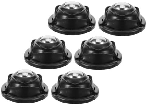 CIYODO Selbstklebende Kleiner Rollen Kleiner Castor Wheels für Möbel und Haushaltsgeräte 6 Stück Kunststoff Stahl Schwarz Robust und Leicht Montierbar