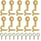 XMNIVATE 10 Pieces Of Hook-Eye Screws, 10 Pieces Of Claw Screws, Small Screw Eyes, Small Eye Screws, Metal Door Lock Buckles, Fixed Buckle Hooks
