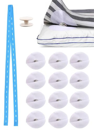 Quixleen 24Pcs Iron-On Metal Duvet Snaps for Duvet Covers, 12 Pairs Iiron On Duvet Snaps, Prevent Comforter Duvet Cover Snaps Fasteners