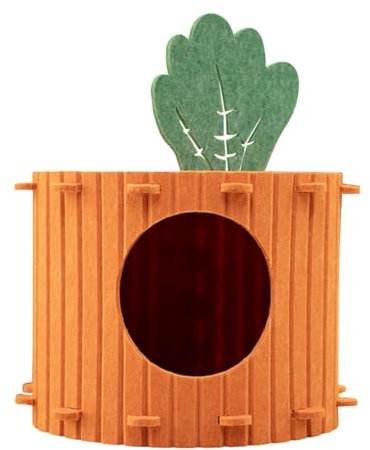 Karotte Doppelschicht Katzenhaus, Katzenhaus Indoor große Katzen, 40x40cm Große Katzenhöhle, 2 Schicht Katzen würfel, Katzenhaus Höhle für kleine und mittlere Haustiere (Orange, 40x40cm)