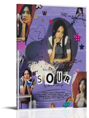 XQHMEP Olivia Poster Rodrigo Album-Sour Poster, Leinwand, Wandkunst für Zuhause, Wohnzimmer, Schlafzimmer, Dekor, Gemälde, 40 x 60 cm, Rahmenstil
