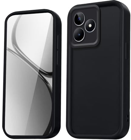HAOYE Funda para Realme C51 / Realme Note 50 / Realme C53,Silicona Carcasa Antigolpes con Bordes Elevados/Esquinas Reforzadas y Diseño Elegante - Negro