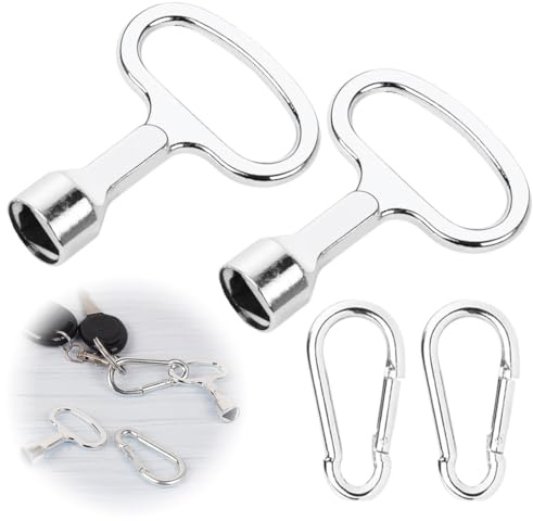 GHPKOTW 2 Pièce Cle Triangle,Clé Triangle Poubelle,Clés Triangulaires,Clé Triangle À Douille Argent Avec Un Porte-Clés,Clé Triangulaire En Métal,Pour Boîte Électrique À Gaz