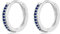 WOVEE 1 Paar Ohrringe Creolen 12mm Silber Stecker Blauer Zirkonia