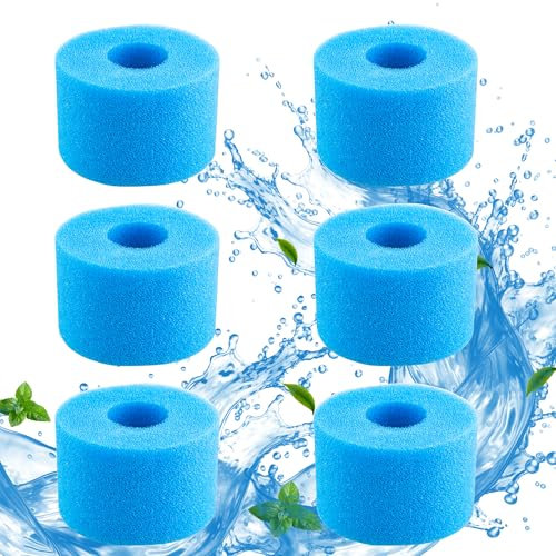 Techpinmin Filtre de Piscine en Mousse, Éponge Filtrante (6 pièces)