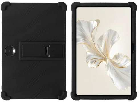 SOENS Funda for Tableta Adecuada for Huawei Honor Pad 9 12,1 Pulgadas 2024 HEY2-W09/W19 Funda de Silicona con Soporte Ajustable a Prueba de Golpes(Black)