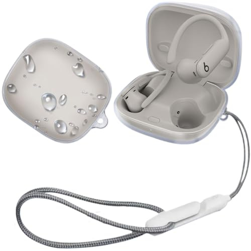 Taoricen Trasparente Custodia Protettiva Compatibile con Beats Powerbeats Pro 2 Cuffie, Antiurto Cuffie Copertura con Cordino e gancio