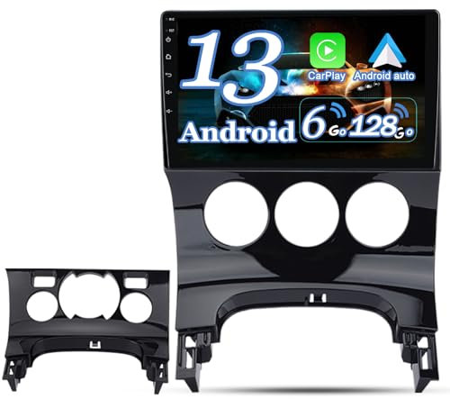 Hexinex Autoradio Android 13 [6Go+128Go] pour Peugeot 3008(2009-2015) avec 4G Carplay Android Auto 9 Pouces Écran GPS BT WiFi USB DSP Commande au Volant