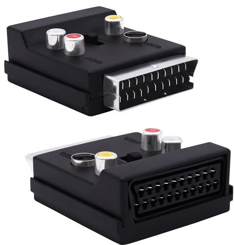 YARCHONN SCART Male to Female & 3RCA RGB S-Video(SVHS) Converter Switchable SCART Adapter Plug with SVideo & 3 RCA - Composite Video Left + Right Stereo/Mono Audio and Video Connector -2pcs