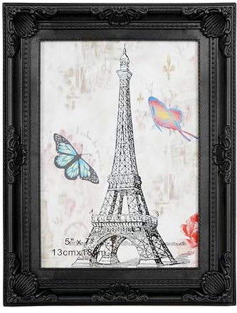 Mein Landhaus Bilderrahmen 13x18 cm – Barock Schwarz – Dekorrahmen im Antik-Stil