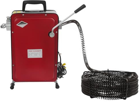 Desatascador eléctrico de tubería 240W Máquina de limpieza de tubos para tubos de Ø 20 mm a Ø 100 mm, 400 rpm, 6 cortadores para fregaderos, duchas, sifones de suelo