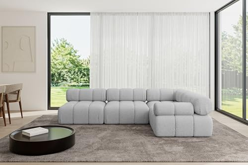 ALTDECOR Modulares Sofa Ecksofa in L-Form Corner modular Sofa Eckcouch Couch Wohnlandschaft Cauchsofa Polstersofa Mende-L2-285x190x70 cm Hellgrau