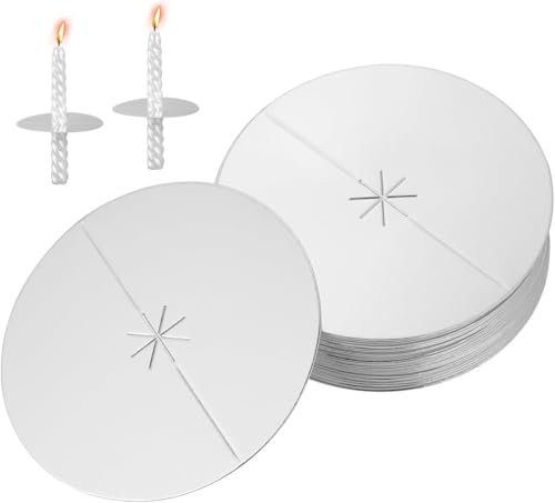 Voarge 100 Stück Tropfenfänger für Kerzen Tropfschutz Papier Tropfschutz Kerze, Papier Tropfschutz Kerze 8cm Durchmesser für Heimtempel