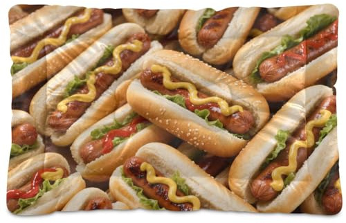 Hot Dog Hundebett, waschbar, rutschfest, weich, bequem, für mittelgroße und große Hunde, 91,4 x 61 cm