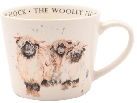Widdop and Co Meg Hawkins Ceramic Mug – Sheep Design | Watercolour Wildlife Illustration Cup for Everyday Use and Countryside Inspired Gifting - 390ml