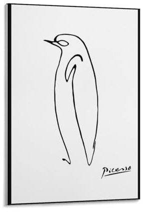 Picasso Minimalistisches Poster, Pinguin-Poster, dekoratives Gemälde, Leinwand, Wandkunst, Wohnzimmer, Schlafzimmer, 30 x 45 cm