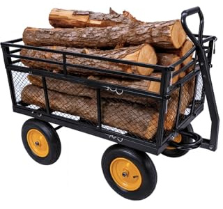 WESTMANN Transio Metall Transportwagen und Plattformwagen 350 L Luftreifen | Stabiler Stahlwagen mit 500 kg Tragkraft, abnehmbaren Seitenteilen und ergonomischer Zugstange für Haus und Garten.