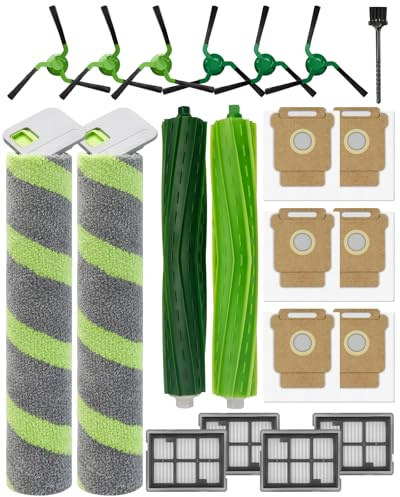 21 Kits d'Accessoires pour iRobot Roomba Max 705/706 Combo Aspirateur Robot: 2 Brosses Principales, 2 Rouleau de Lavage, 6 Brosses Latérales, 4 Filtres HEPA, 6 Sacs d'Aspirateur, 1 Brosse