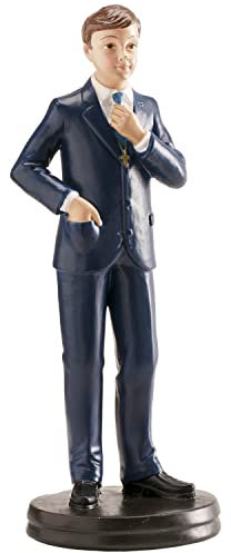 dekora - Tortenfigur für die Erste Kommunion Deko Junge Klassisch - Cake Topper Hergestellt aus Lebensmittelechtem Harz - 15 cm Hoch - Originales und Detailreiches Design