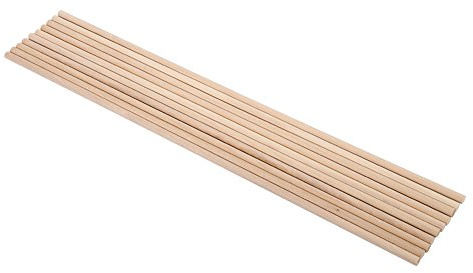 Zerodis 10 st 30 cm långa gör-det-själv-trähantverkspinnar små träbyggpinnar (5 mm x 30 cm)