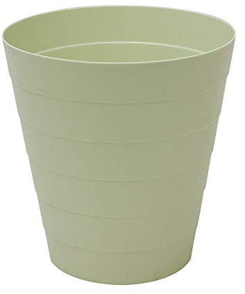 JVL - Papelera de plástico, Verde, Redondo