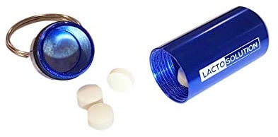 Lactosolution 15000 FCC - Suplemento de Enzima Lactasa para los Intolerantes a la Lactosa - 15 Pastillas - Llavero Pastillero Azul Incluido
