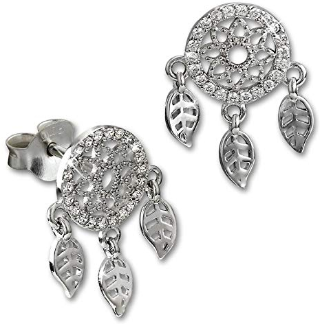 SilberDream Traumfänger Ohrringe Zirkonia 925 Silber Damen Ohrstecker GSO503W Silber Ohrstecker
