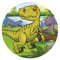 Dekora - 231367 Decoration Gateau Anniversaire Dinosaure Feuille Comestible - 16 cm Diametre