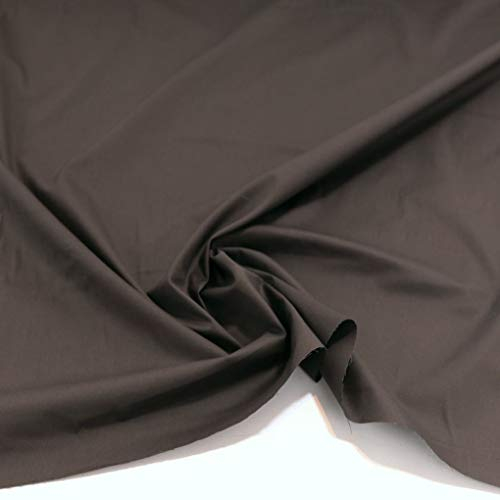 TOLKO Baumwollstoffe Sommer Popeline aus Baumwolle | elastischer Nesselstoff als Modestoff Kleiderstoff Dekostoff | Stoffe zum Nähen Meterware Baumwolle (Mocca Braun)