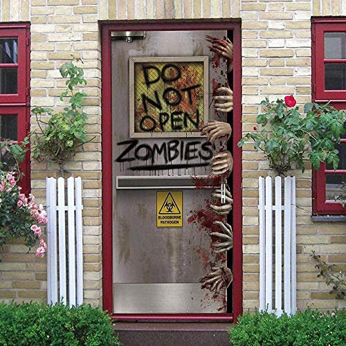 JYXJJKK Türtapete Türposter 3D Tapete PVC Fototapete Horror Arbeitskraft Kreativität blutiger Handabdruck 88x200 cm für Badezimmer Küche Schlafzimmer Deko Selbstklebende Bild Poster für Türen
