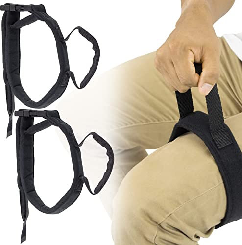 Vive Oberschenkelhebergurt (2er-Pack) – Klimmzughilfeband – Medizinisches Gerät gepolstertes Handgelenkwerkzeug für Beinbewegungen – Transfergerät für eingeschränkte Mobilität, Knieerholung – für