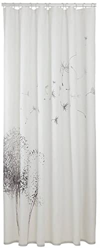 Sealskin Flow Textil-Duschvorhang 180x200 cm, 100% Polyester, wasserabweisend, Farbe: Schwarz / Weiß
