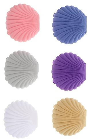 Boîte De 6 Pièces Boîte à Bijoux Coquillage Jolies Boucles D'oreilles Pour Femmes Collier Porte-bague Coquillage Porte-bijoux En Peluche Flocage Ruban Manquer Stockage Flanelle