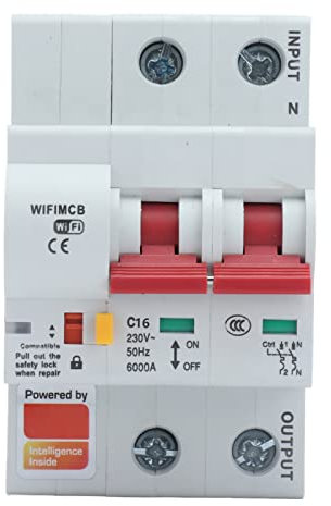 Disyuntor Inteligente 2P AC220V 6ka WiFi Bluetooth Aplicación Interruptor de Control Remoto Disyuntor Disyuntor Miniatura de bajo Voltaje Montaje en Riel DIN(40A)