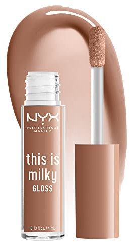 NYX PROFESSIONAL MAKEUP This Is Milky Gloss, Veganer Lipgloss, 12 Hour Hydration - Cookies & Milk (Cool Beige Nude)
