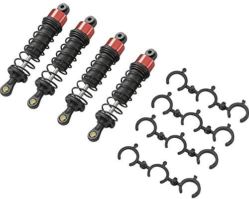 Reely 1:10 Aluminium-Öldruckstoßdämpfer Rot (metallic) mit Federn Schwarz 80 mm 4 St.