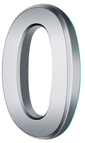 Hausnummer, 3D Silber Acryl Hausnummer, Höhe 7.5cm, selbstklebende Haus-Nummer für Tür, Briefkasten, Außen Wetterfest (Silber 0)