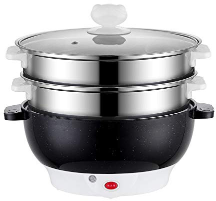 REJOON Cuiseur électrique Multifonctionnel Casserole chauffante ragoût électrique marmite Machine Hotpot Nouilles Oeufs Soupe Vapeur cuiseur à Riz